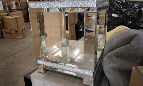 DESIGNER MIRRORED AND GLASS CORNER UNIT COFFEE TABLE