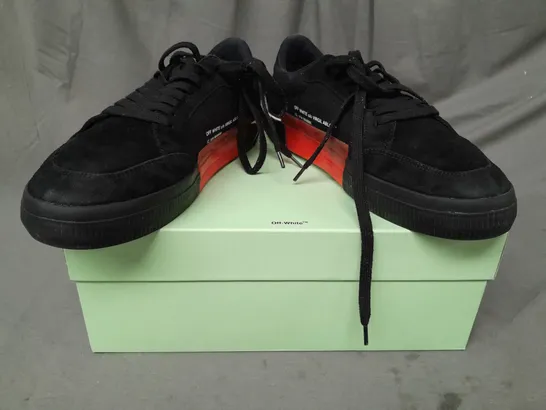 BOXED PAIR OF OFF-WHITE SHOES IN BLACK/WHITE/FUCHSIA EU SIZE 44