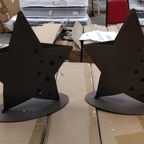 2 BOXED XMAS EDELROST STAR CANDLE HOLDER 