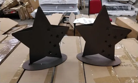 2 BOXED XMAS EDELROST STAR CANDLE HOLDER 