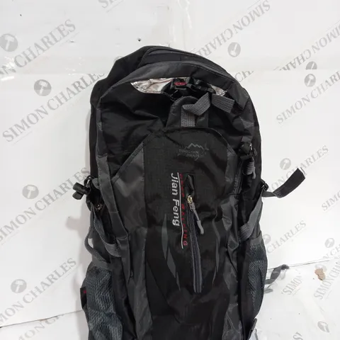 JIAN FENG HIKING BACKPACK 40L WATERPROOF NYLON TRAVEL BAG BLACK