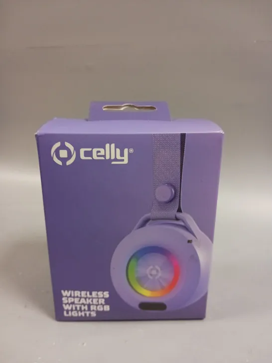 BOXED SEALED CELLY WIRELESS SPEAKER WITH RGB LIGHTS 