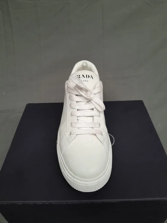 BOXED PAIR OF PRADA MILANO IN WHITE SIZE EU 39 