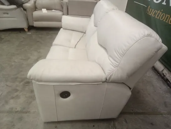 DESIGNER G PLAN MADE STRATFORD 2 SEATER ELECTRIC RECLINER DBL SOFA - REGENT CHALK LEATHER 