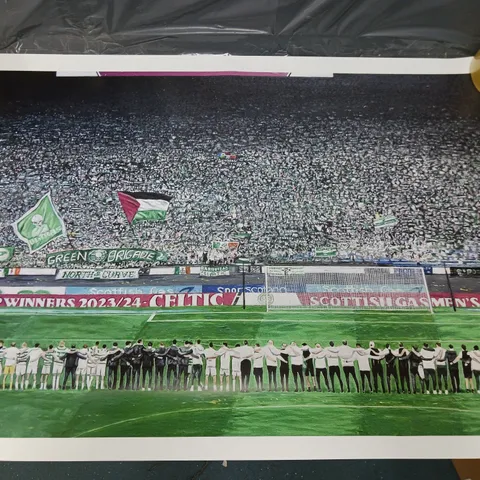 ‘YOU’LL NEVER WALK ALONE’ CELTIC FC A1 PRINT SIGNED BY ARTIST CHRIS HARLAND OF CONCEPT CANVASES