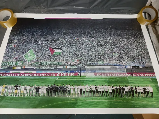 ‘YOU’LL NEVER WALK ALONE’ CELTIC FC A1 PRINT SIGNED BY ARTIST CHRIS HARLAND OF CONCEPT CANVASES