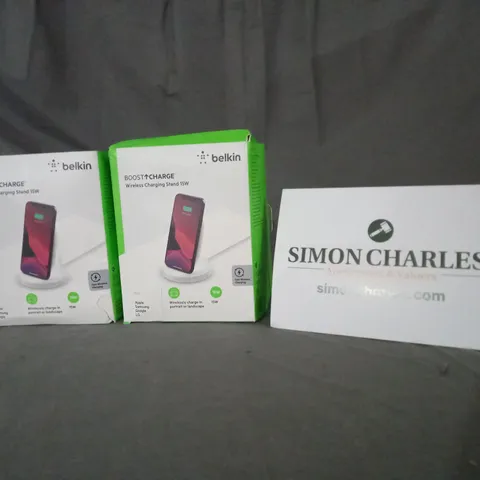 2 BOXED BELKIN BOOSTCHARGE CHARGING STANDS