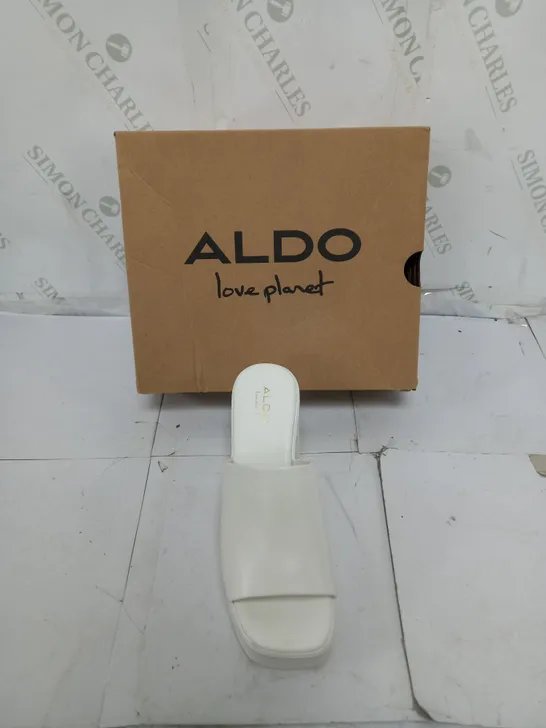 BOXED PAIR OF ALDO MAYSEE UK 4 WHITE HEELS 