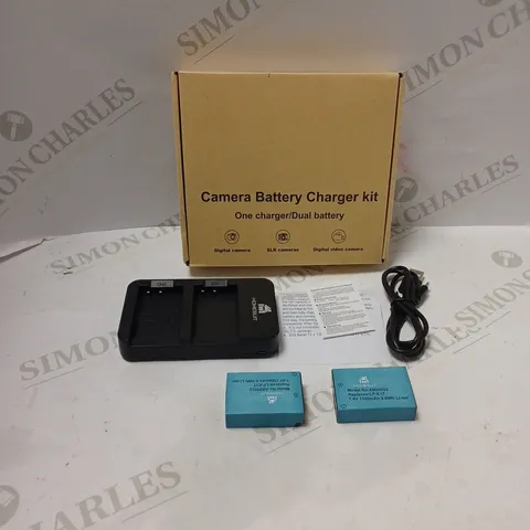 CAMERA BATTERY CHARGER KIT WITH TWO BATTERIES - FOR DIGITAL, SLR AND VIDEO CAMERAS