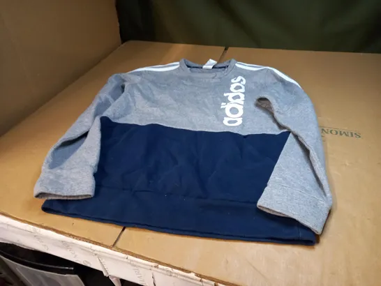 ADIDAS GREY/NAVY BLUE JUMPER LARGE 