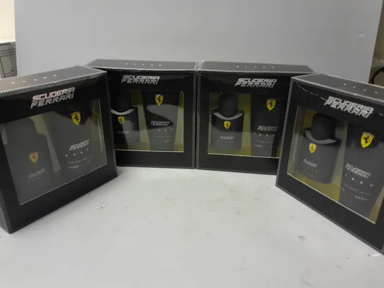 4 BOXED SCUDERIA FERRARI BLACK BOXSETS