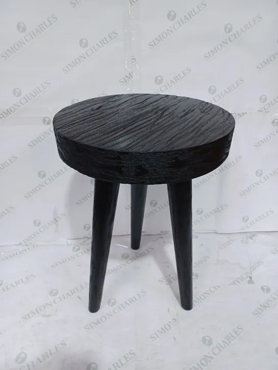 UNBRANDED WOODEN STOOL/SIDE TABLE BLACK - COLLECTION ONLY