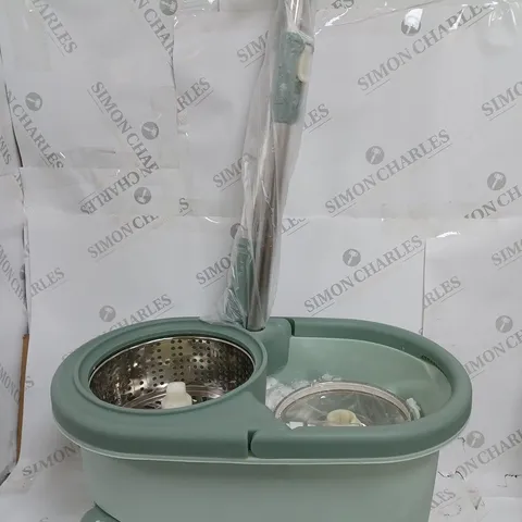 BOXED SPIN DRY MOP WITH WHEELS IN TEAL