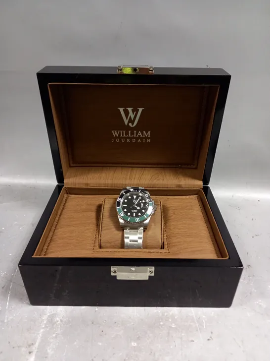 WILLIAM JOURDAIN DIVING WATCH – NH35 AUTOMATIC MOVEMENT – SAPPHIRE CRYSTAL GLASS – 316L STAINLESS STEEL CASE AND STRAP