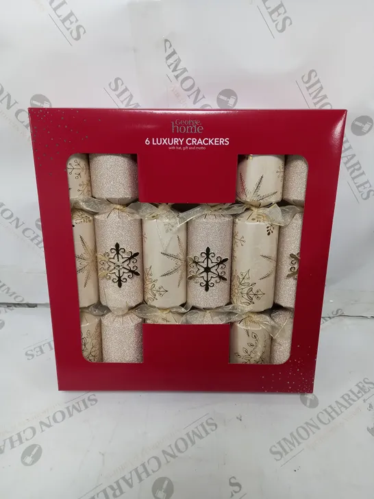 BOX OF 6 GEORGE HOME LUXURY CRACKERS - 6 CRACKERS PER PACK 