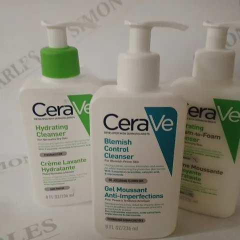 LOT OF 3 CERVAE FACIAL SKIN CARE PRODUCTS 236ML