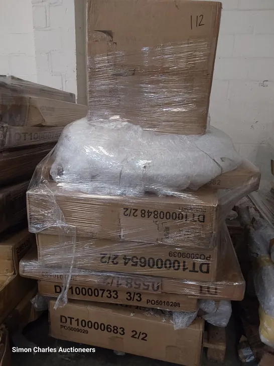 PALLET OF ASSORTED BOXED FURNITURE PARTS INCLUDING DINING TABLES 