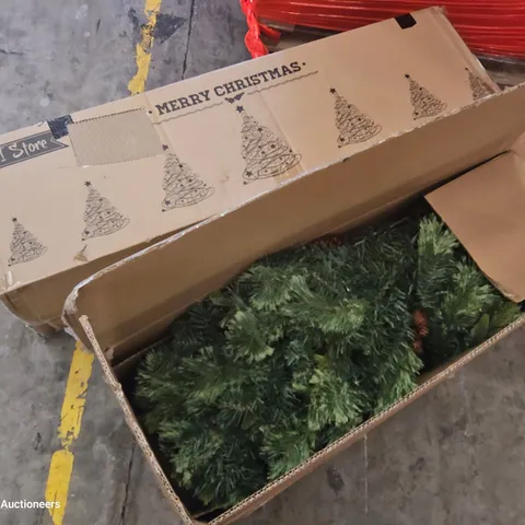 PALLET OF ASSORTED ITEMS, INCLUDING,CHRISTMAS TREES, OFFICE CHAIR, FOOD DEHYDRATOR, CONVDCTOF HEATER,