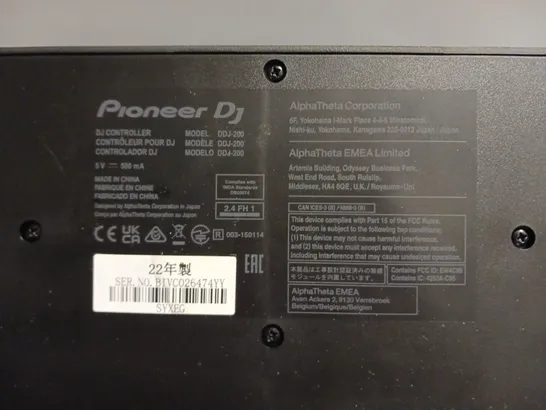 PIONEER DJ SMART DJ CONTROLLER DDJ-200 BLUETOOTH