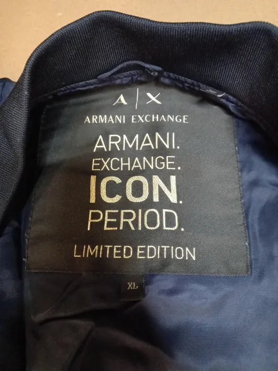 ARMANI EXCHANGE ICON PERIOD LIMITED EDITION PADDED BOMBER JACKET - NAVY, XL