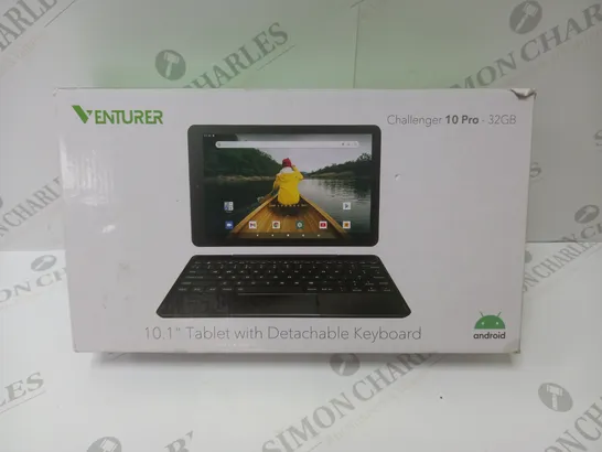 BRAND NEW BOXED VENTURER CHALLENGER 10 PRO 10.1" ANDROID TABLET WITH DETACHABLE KEYBOARD - BLACK 32GB