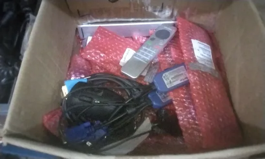 BOX OF ASSORTED TECH TO INCLUDE ZEBRA GX430T LABEL PRINTER, COMPUTER MOUSE, KODAK CAMERA, HIKVISION SECURITY CAMERA