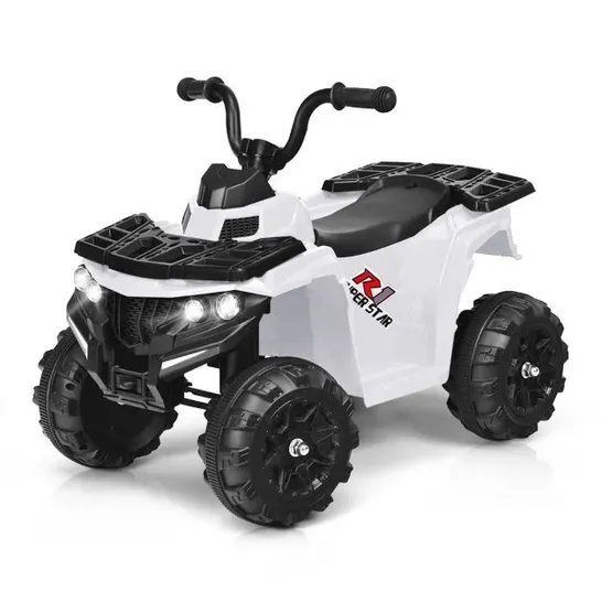 BOXED ALL TERRAIN ELECTRIC QUAD BIKE FOR KIDS WITH MP3 AND USB - WHITE