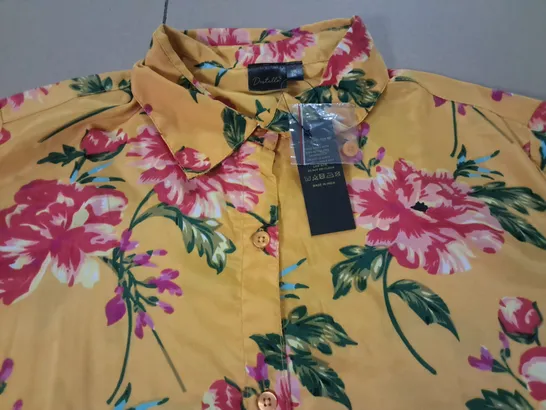 LOT OF APPROXIMATELY 9 BRAND NEW ORANGE FLORAL SHIRTS - UK 16