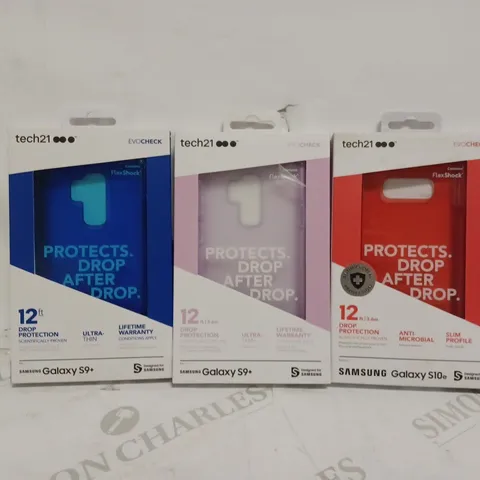 LOT OF 40 X TECH21 EVO CHECK (GALAXY S10E) ROOD - 16 X TECH21 EVO CHECK SAMSUNG GALAXY S9 PLUS CASE - MIDNIGHT BLUE - 12 X TECH21 EVO CHECK CASE FOR SAMSUNG GALAXY S9+ PLUS - ORCHID PINK