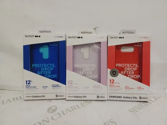 LOT OF 40 X TECH21 EVO CHECK (GALAXY S10E) ROOD - 16 X TECH21 EVO CHECK SAMSUNG GALAXY S9 PLUS CASE - MIDNIGHT BLUE - 12 X TECH21 EVO CHECK CASE FOR SAMSUNG GALAXY S9+ PLUS - ORCHID PINK