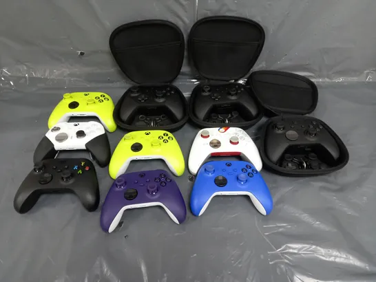 BOX OF APPROXIMATELY 10 ASSORTED  XBOX GAME CONTROLLERS