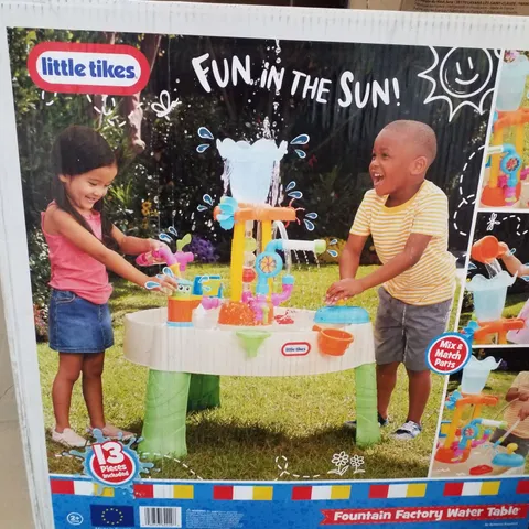 BOXED LITTLE TIKES FOUNTAIN FACTORY WATER TABLE