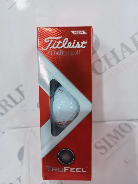 BOXED TITLEIST TRUFEEL PACK OF 3 GOLF BALLS