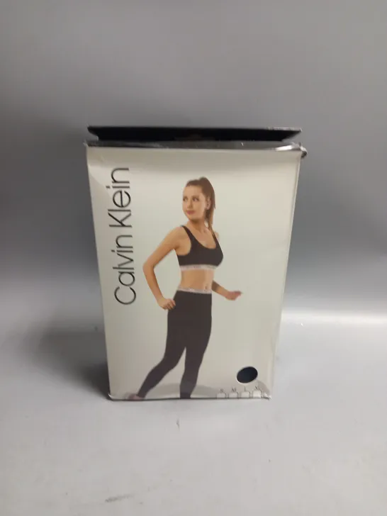 BOXED CALVIN KLEIN LADIES CROP TOP AND LEGGINGS SET BLACK LARGE