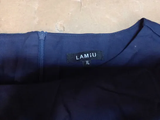 LAMIU NAVY BLUE SHORT SLEEVED DRESS - SIZE XL