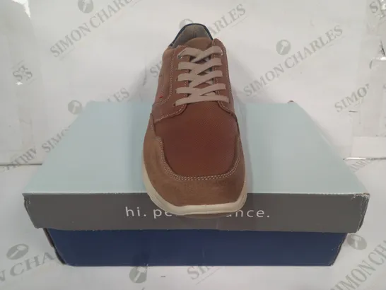 BOXED PAIR OF IMAC LEATHER LACE UP SHOES IN TAN EU SIZE 44