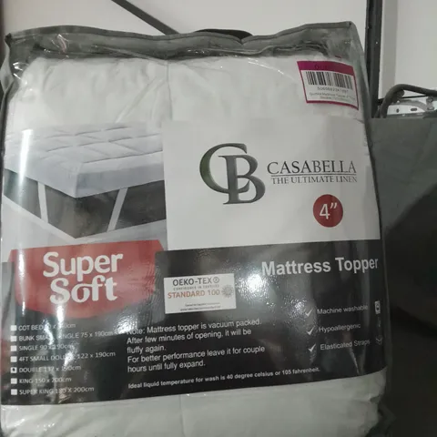 CASABELLA 4-INCH THICK QUILTED MATTRESS TOPPER SIZE DOUBLE 