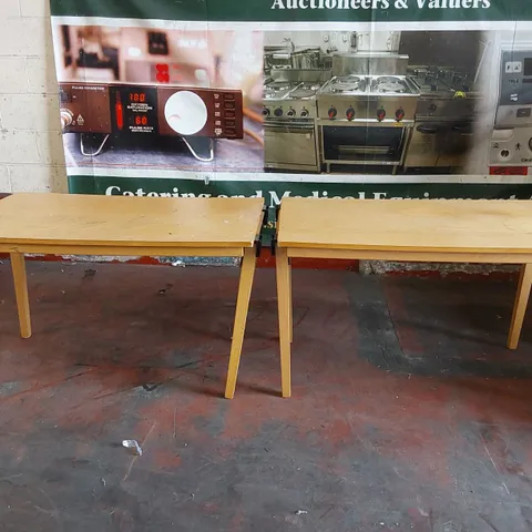 SET OF 2 WOODEN SCHOOL DESKS 