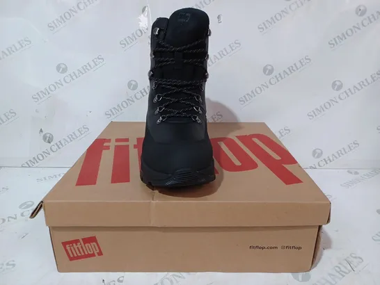 BOXED PAIR OF FITFLOP NEO-D-HYKER WATERPROOF BOOTS IN BLACK UK SIZE 6