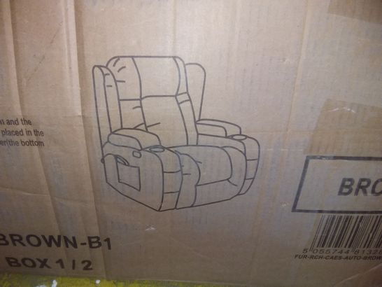 BOXED ELECTRIC BROWN LEATHER RECLINER CHAIR BASE ONLY 
