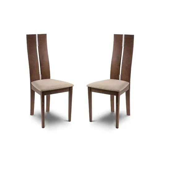 BOXED ALEXIA LINEN SIDE CHAIR IN WALNUT