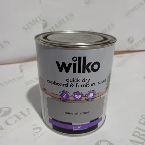 WILKO QUICK DRY CUPBOARD & FURNITURE PAINT - MINERAL STONE 