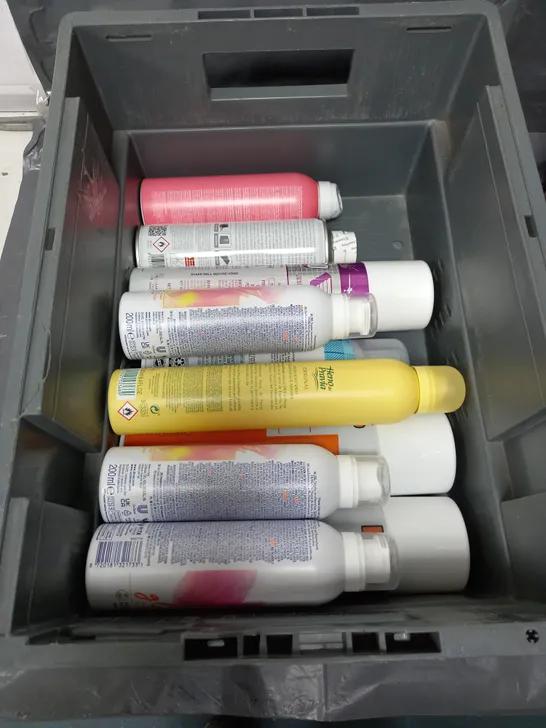 BOX OF APPROXIMATELY 10 ASSORTED AEROSOLS TO INCLUDE - SCOTCHGARD RUG & CARPET CLEANER - DERMALOGICA CLARIFYING BODY SPRAY - ACF-50 ANTI CORROSION FORMULA - ETC - COLLECTION ONLY