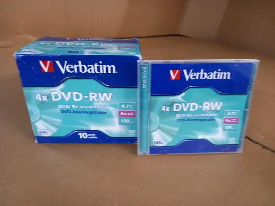 10-PACK OF VERBATIM 4X DVD-RW DISCS