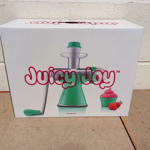 TWO BOXED JUICY JOY JUICE AND ICE CREAM MACHINES