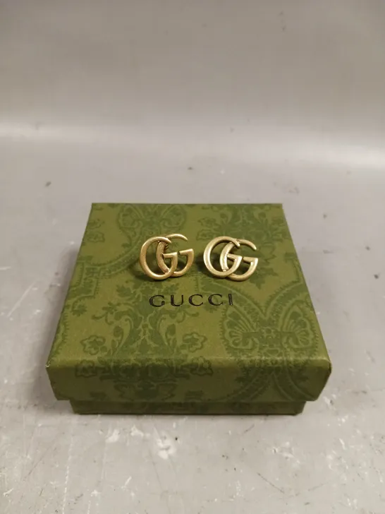 GUCCI LOGO STUD EARRINGS 