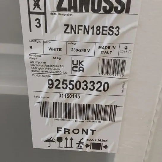 ZANUSSI SERIES 40 INTEGRATED FRIDGE FREEZER WHITE Model ZNFN18ES3 RRP £559