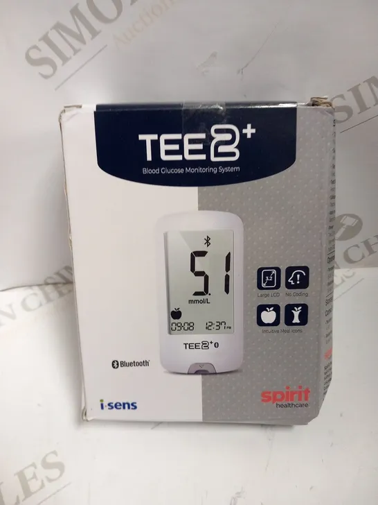 BOXED TEE 2+ BLOOD GLUCOSE MONITORING SYSTEM