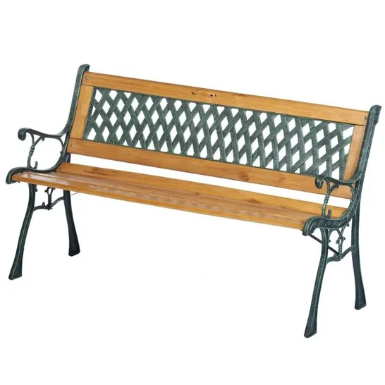 BOXED MEFFORD POWDER COATED STEEL PARK BENCH