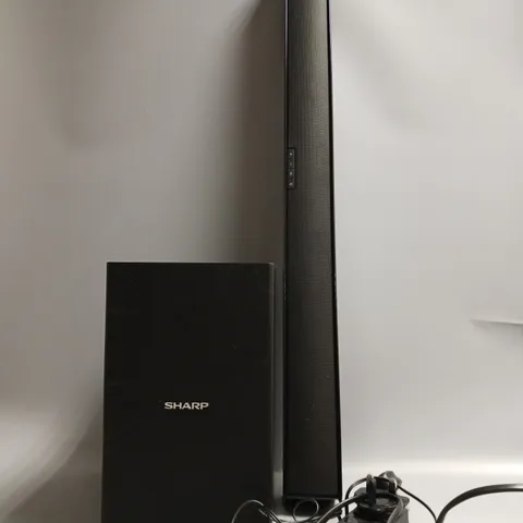 BOXED SHARP 2.1 SLIM SOUNDBAR SYSTEM WITH WIRELESS SUBWOOFER IN BLACK 